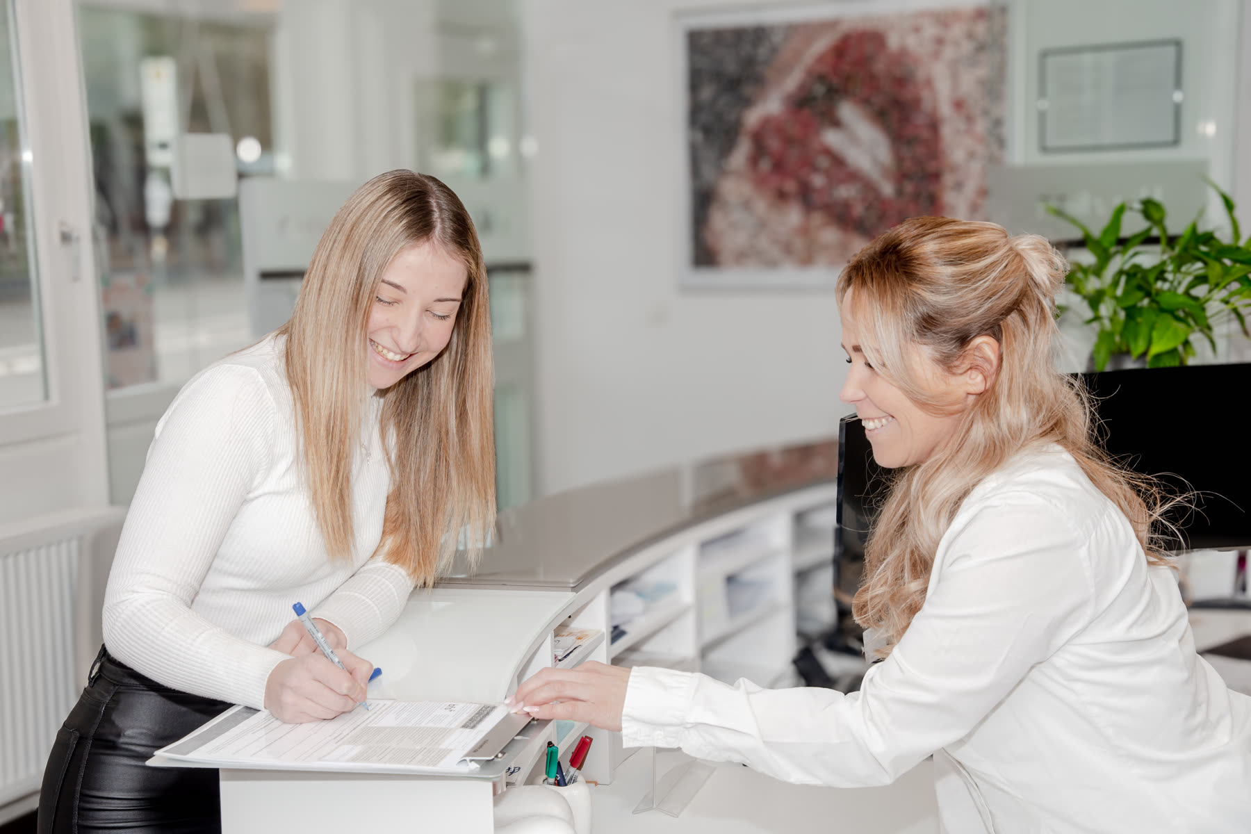 Reception at the Dental Aesthetics practice